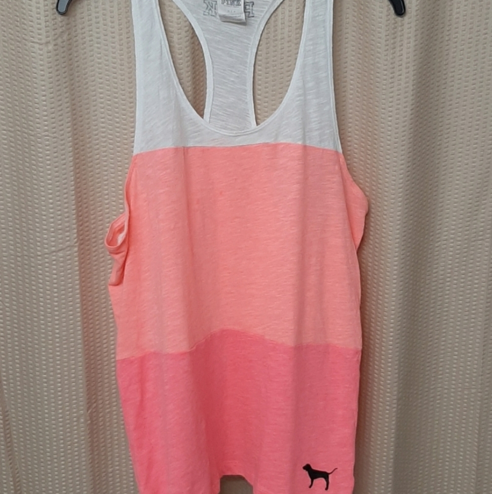 VS PINK Colorblock Striped Racerback Tank